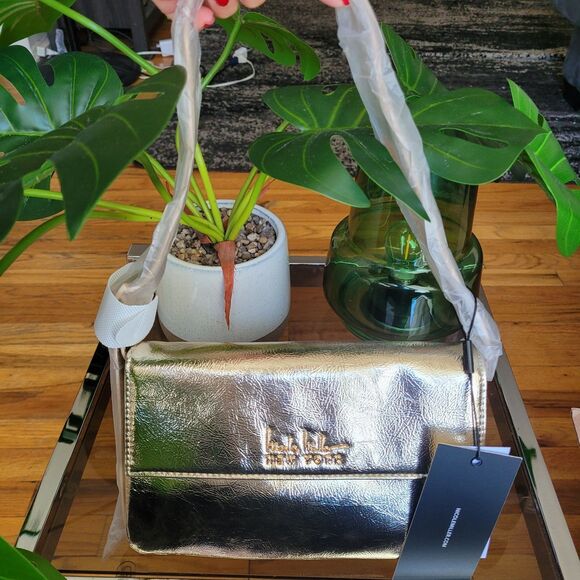 Nicole Miller Handbags - Nicole Miller Metallic Gold Vegan Leather Handbag Purse Shoulder Bag NWT $60 NEW